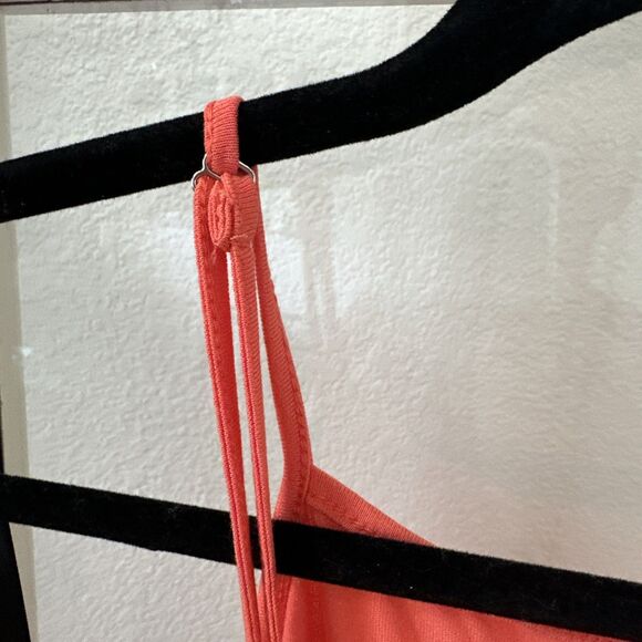 Forever 21 Orange Tank Maxi Dress Womens Large NWOT Square Neck Halter - Picture 4 of 11